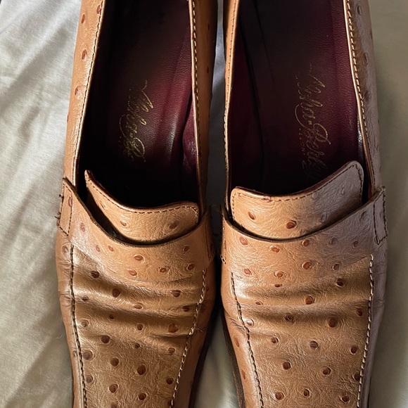 Ostrich leather, square toes shoe size 7 - Picture 2 of 5